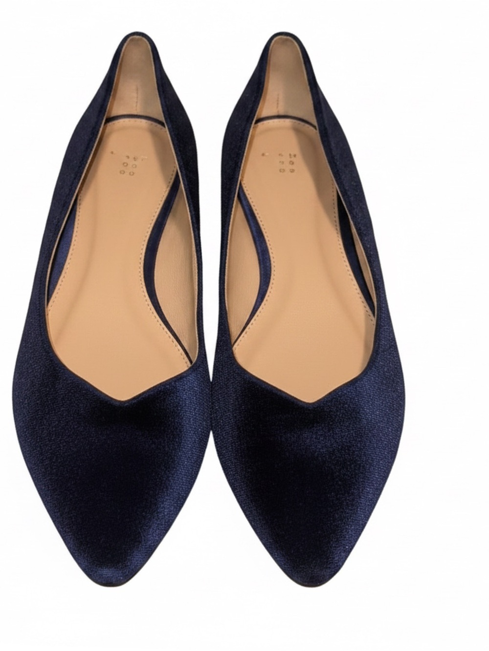 a new day Navy Velvet Pointed Toe Ballet Flats